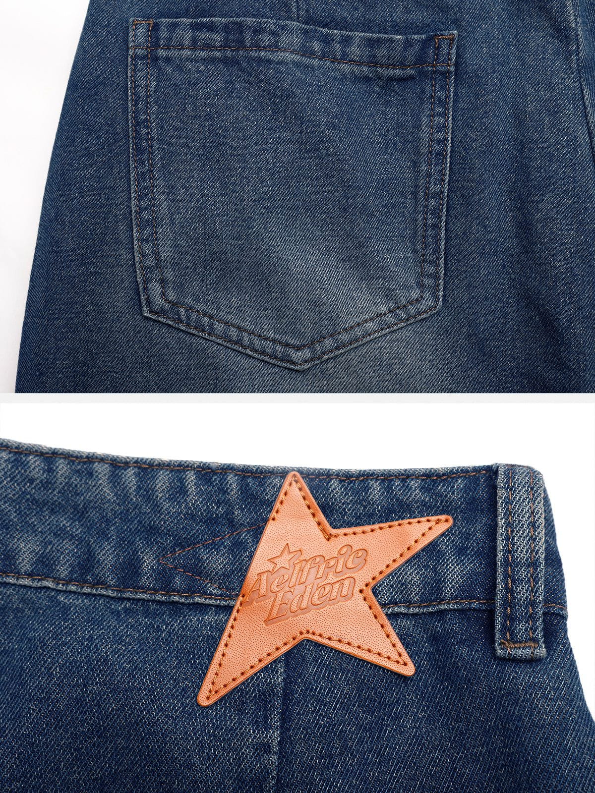 Vintage Starry Fringe Hem Jorts