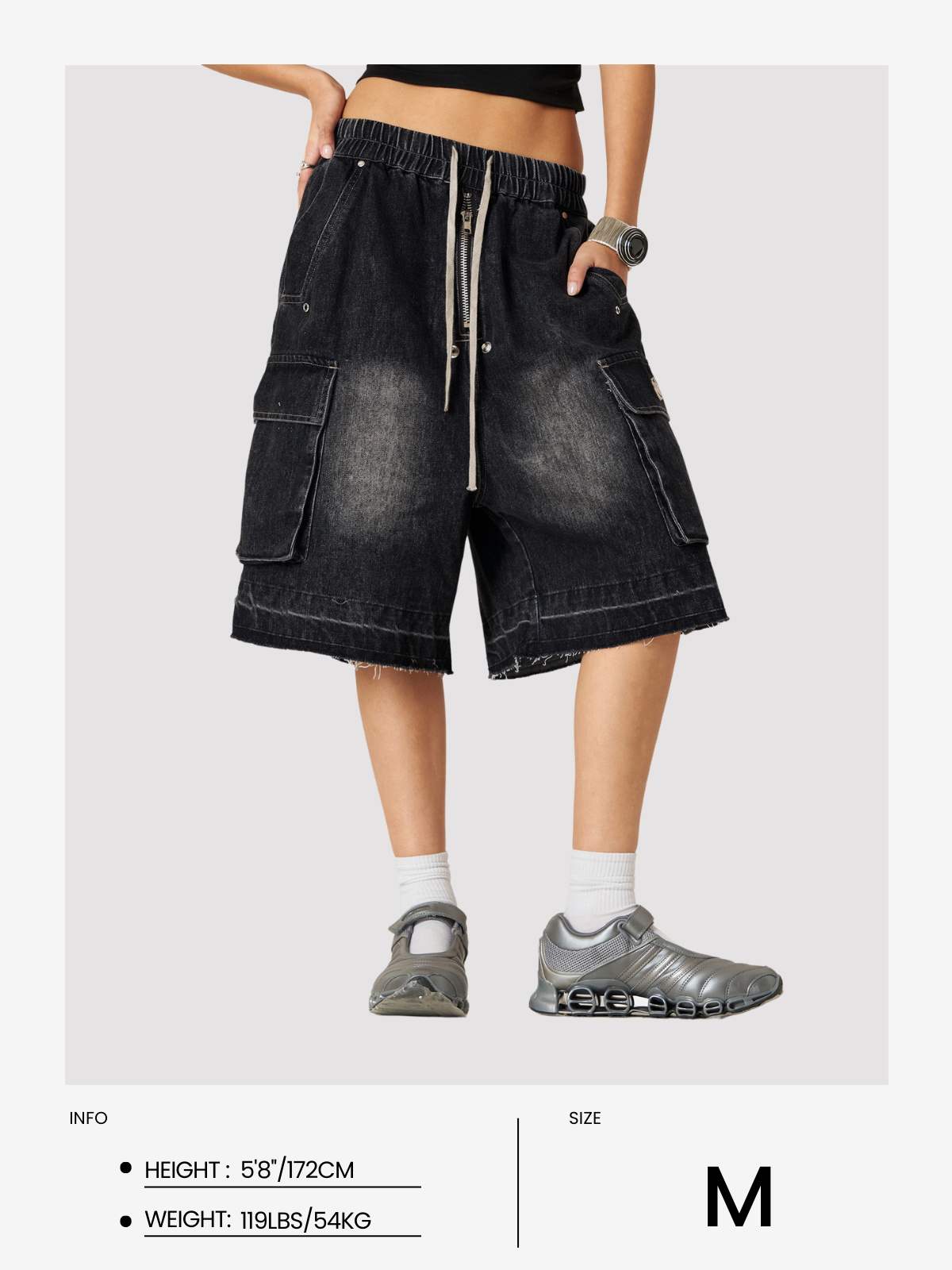 Drawstring Washed Jorts