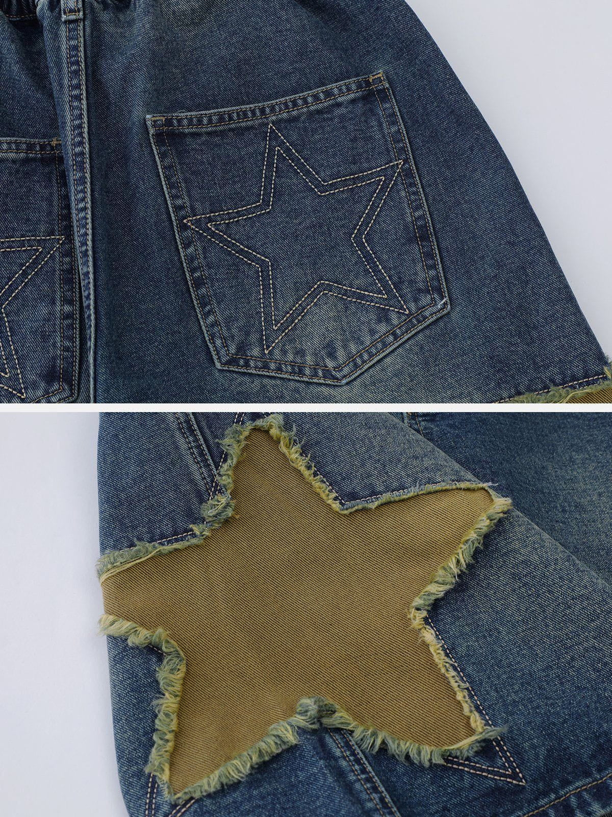 Star Tassel Patch Gradient Jorts