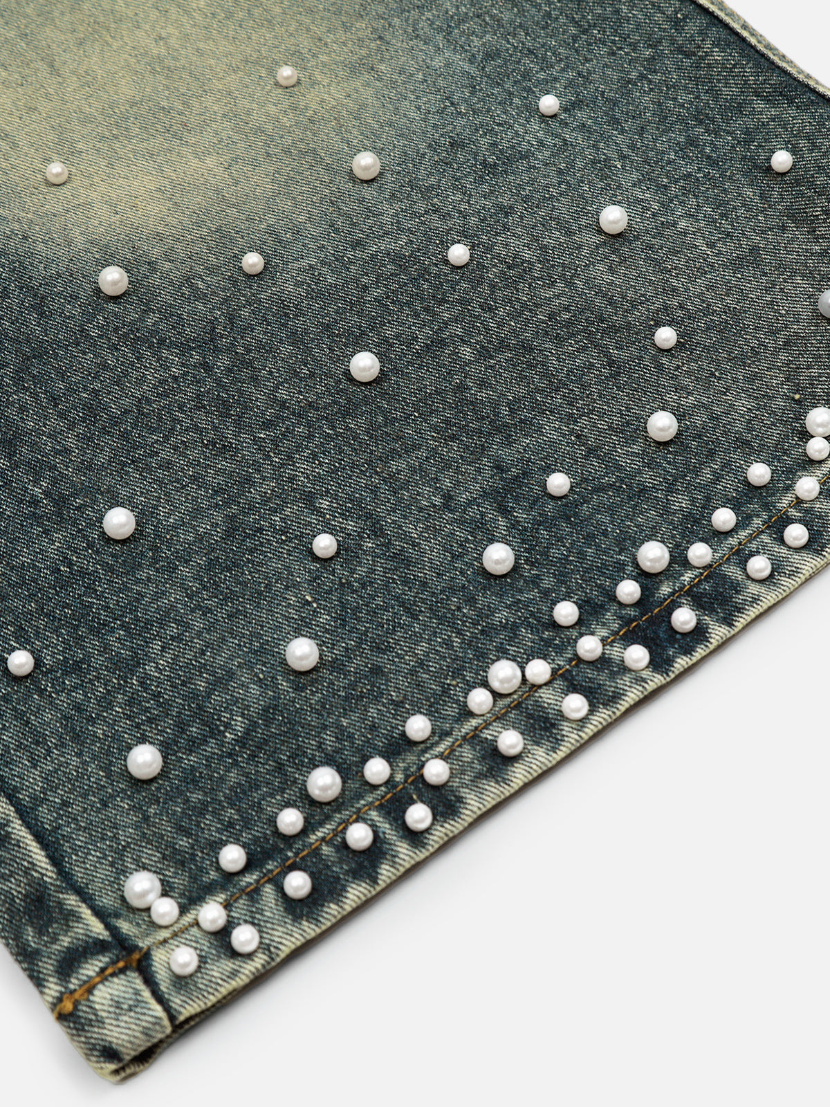 Pearl Embellished Baggy Longline Jorts