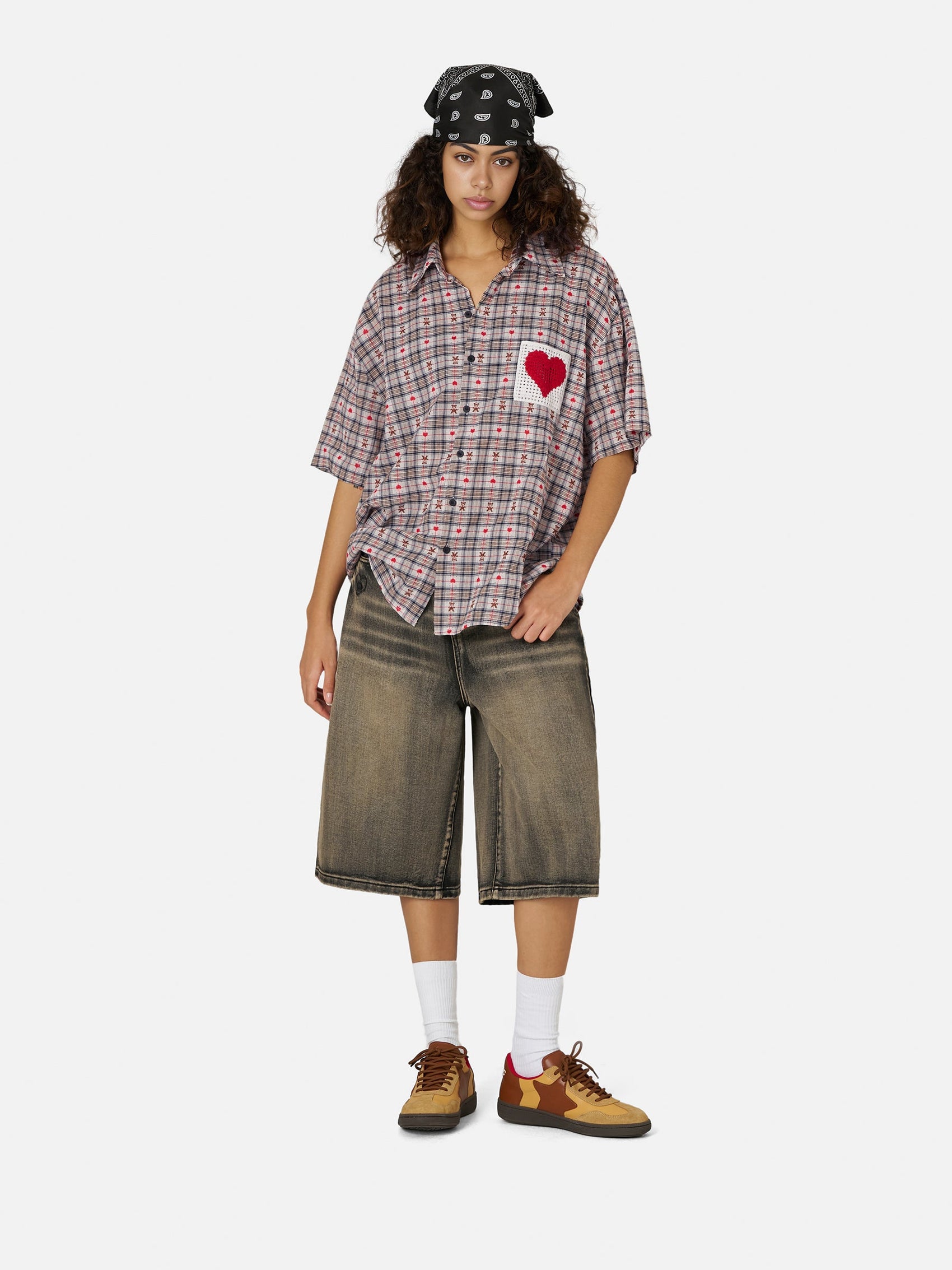Cut-Out Heart Short Sleeve Shirt