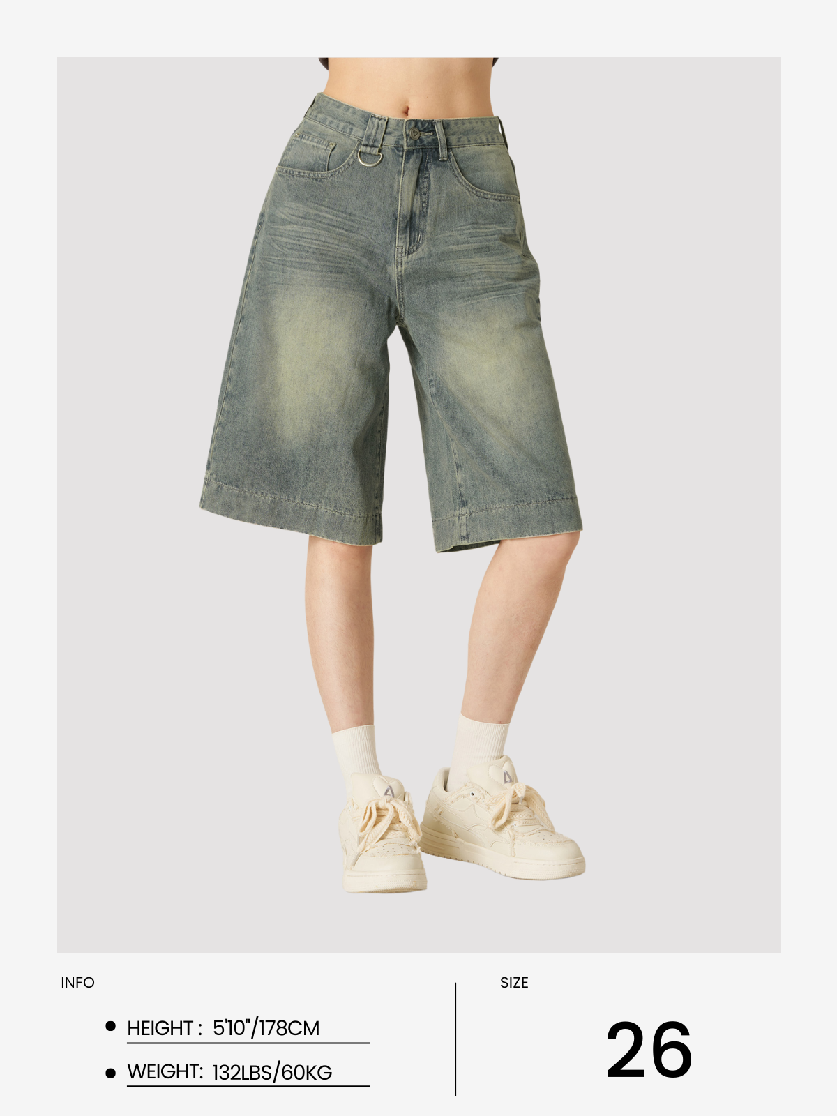 Solid Washed Longline Jorts