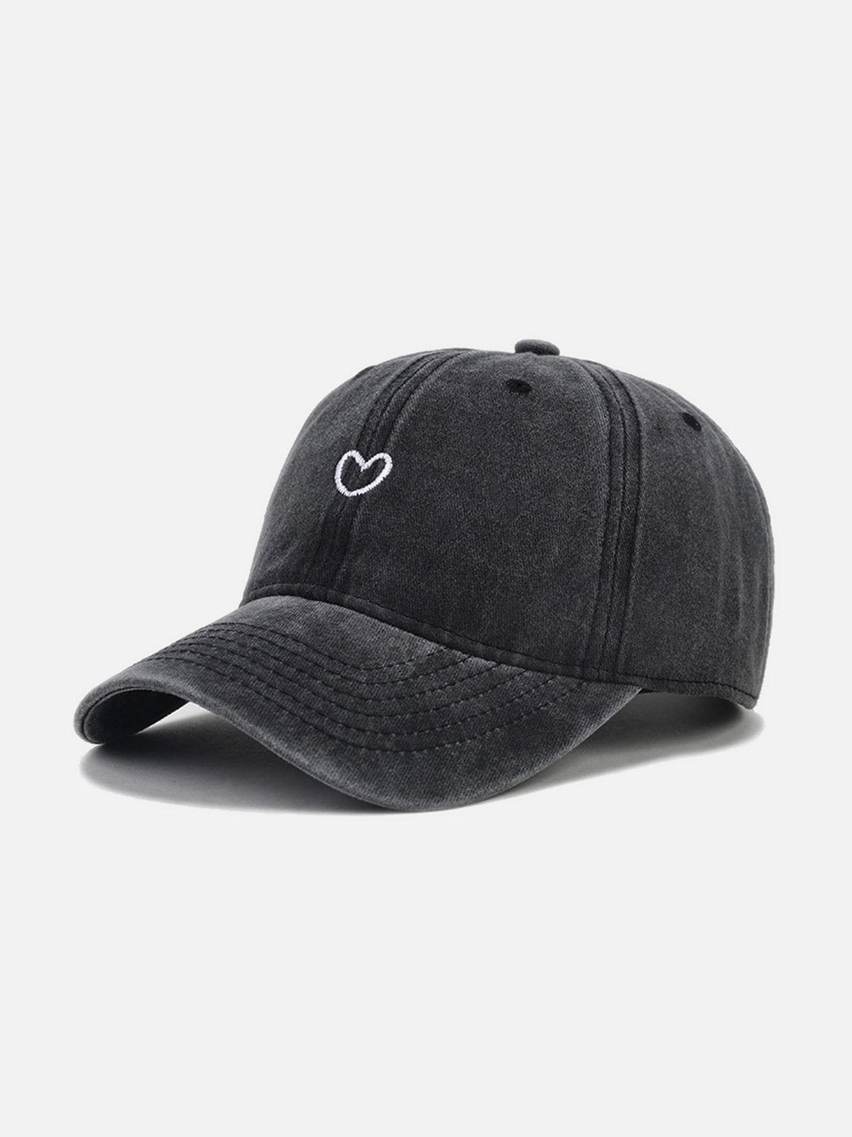 Embroidery Heart Washed Cap