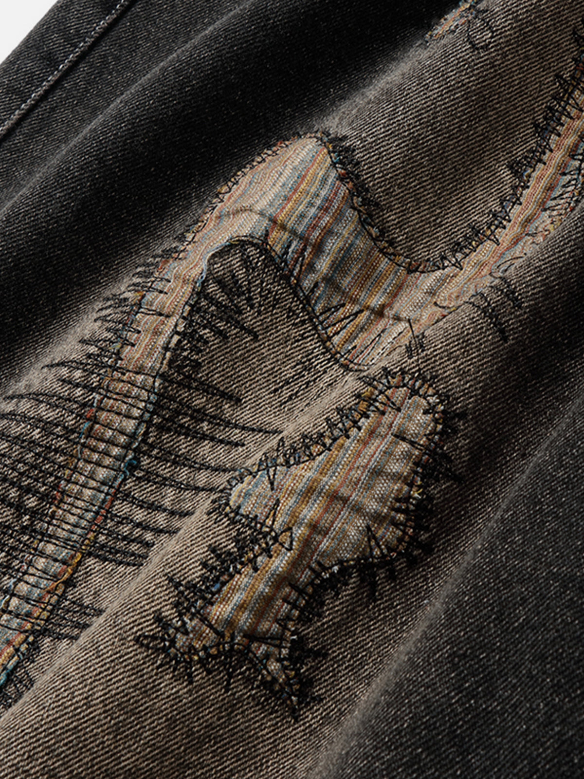 Applique Embroidery Baggy Jorts