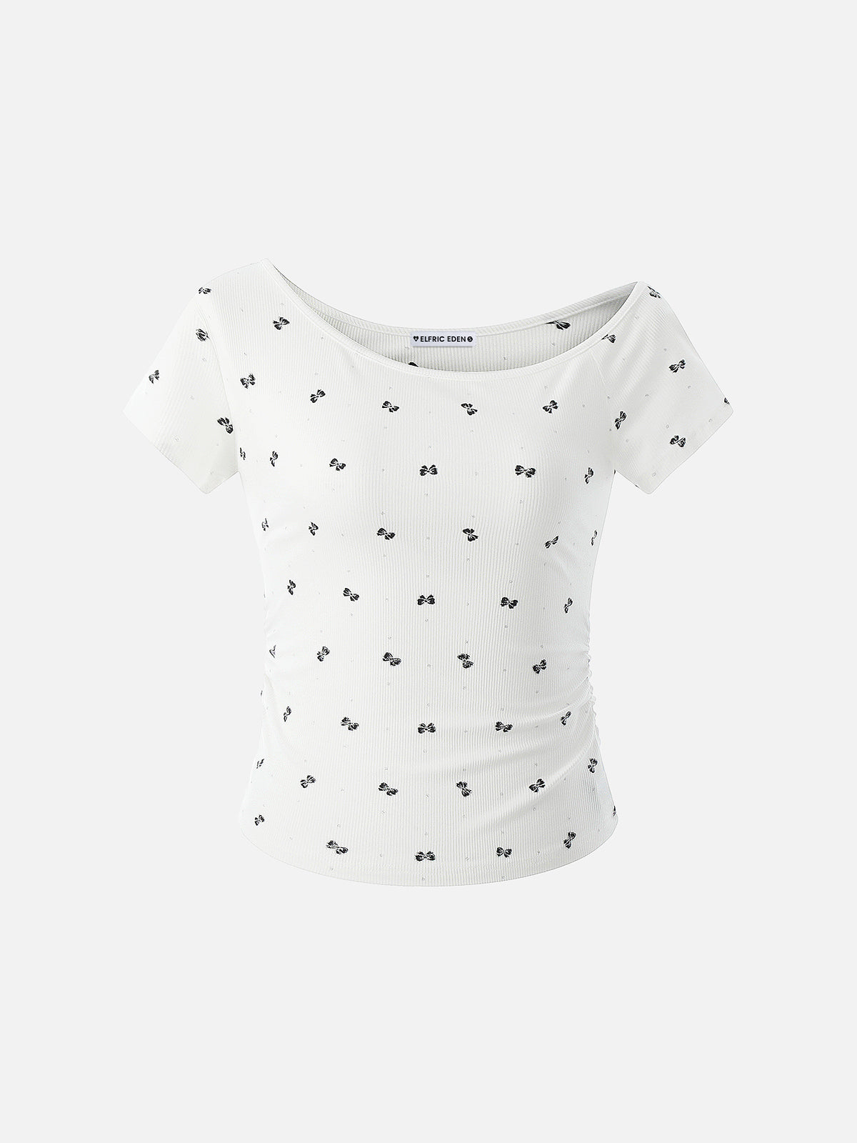Bow Oblique Shoulder Tee