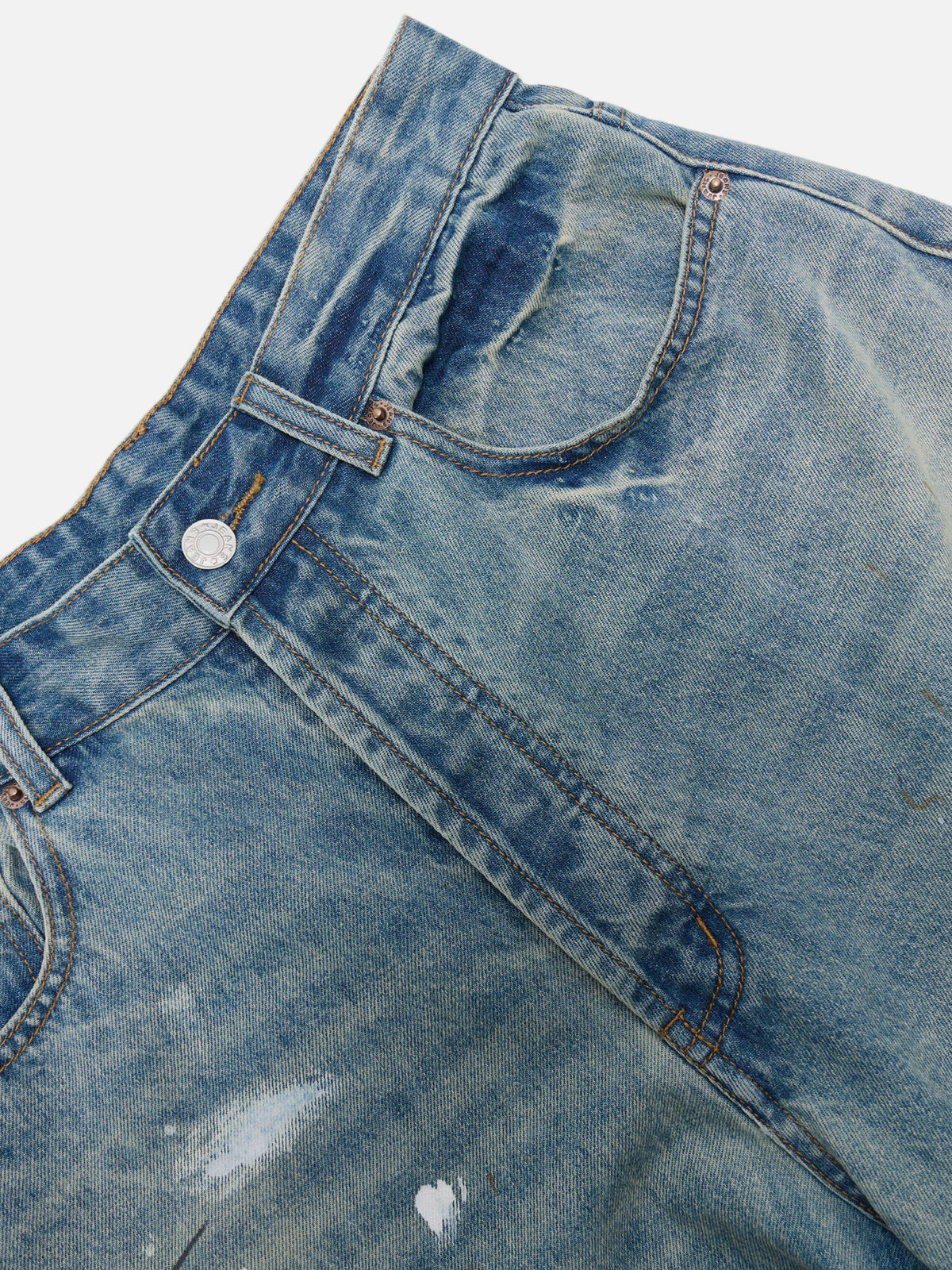 Splash-Ink Washed Longline Jorts