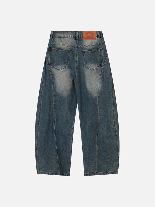 Leopard Kerchief Super Baggy Barrel Jeans