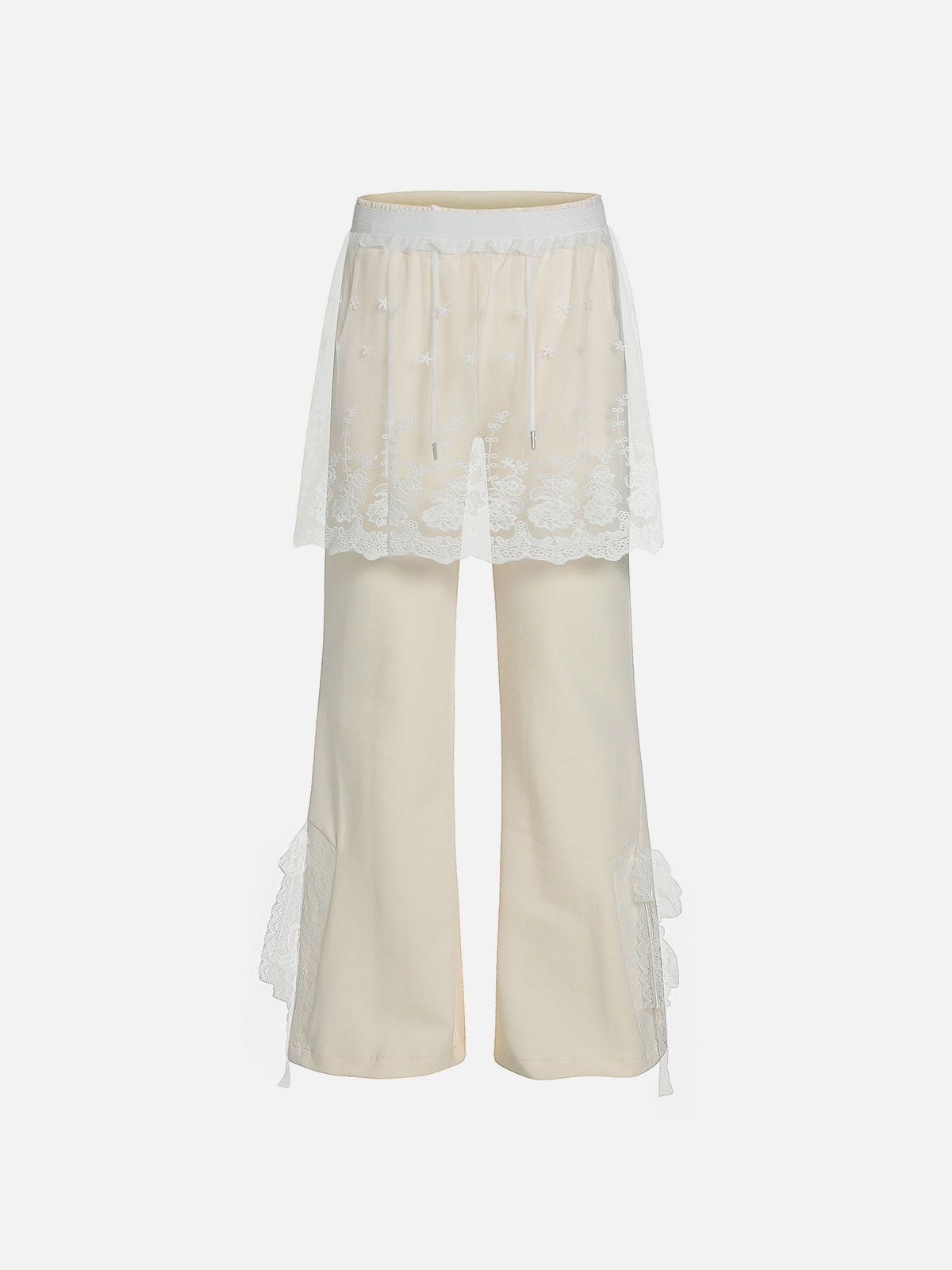 Lace Patchwork Bootcut Sweatpants