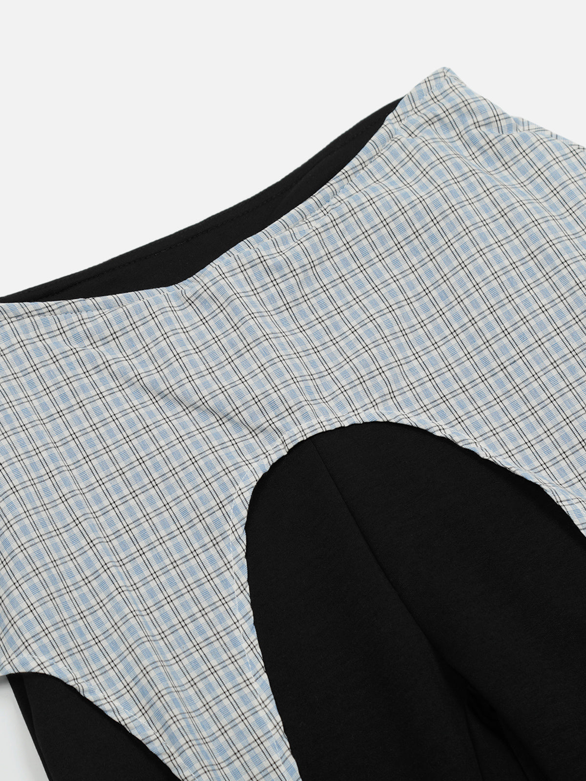 Plaid Patchwork Bootcut Sweatpants