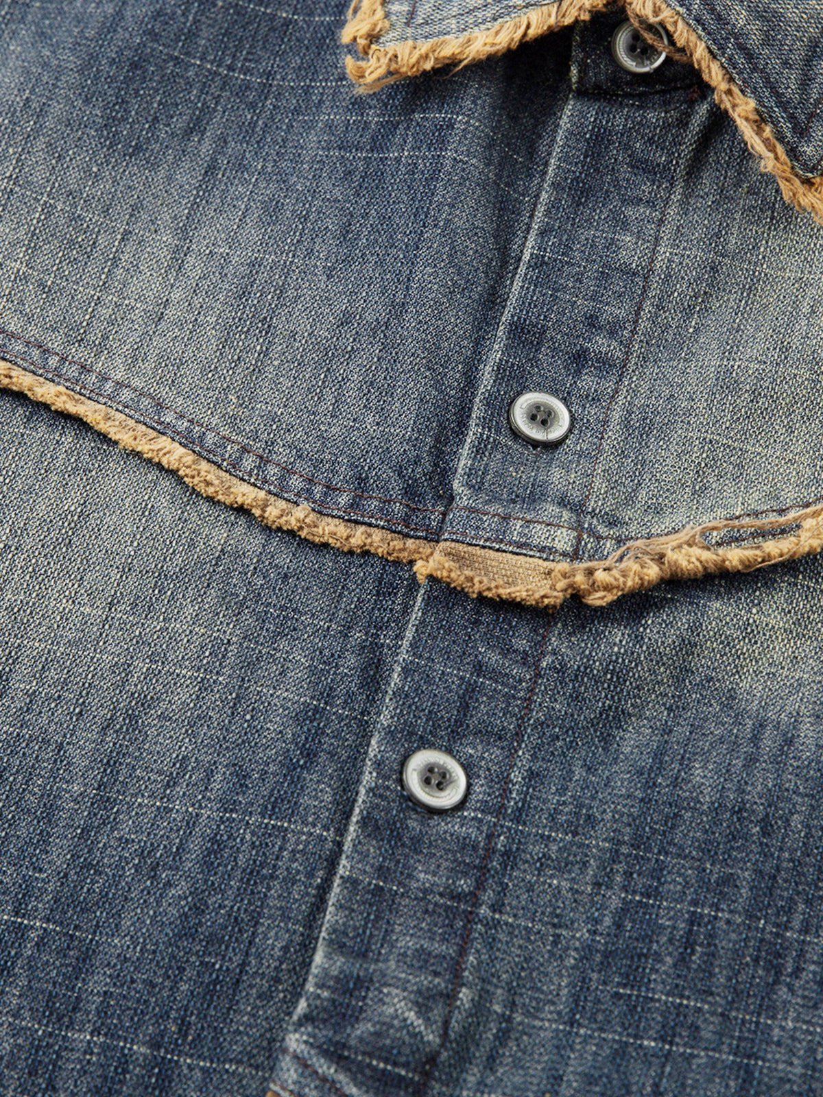 Fringe Washed Short Sleeve Shirt