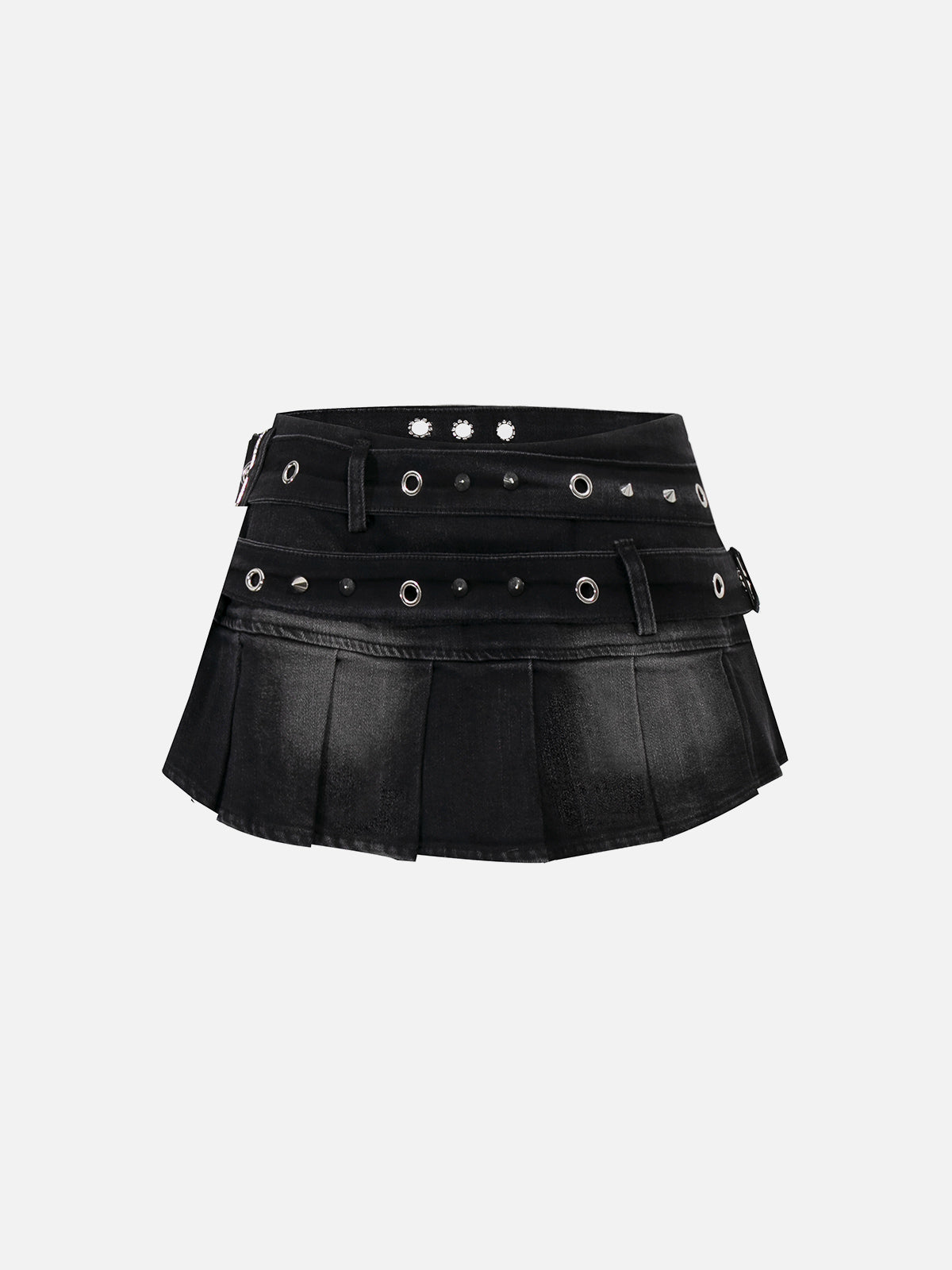 Double Belt Washed Skirt