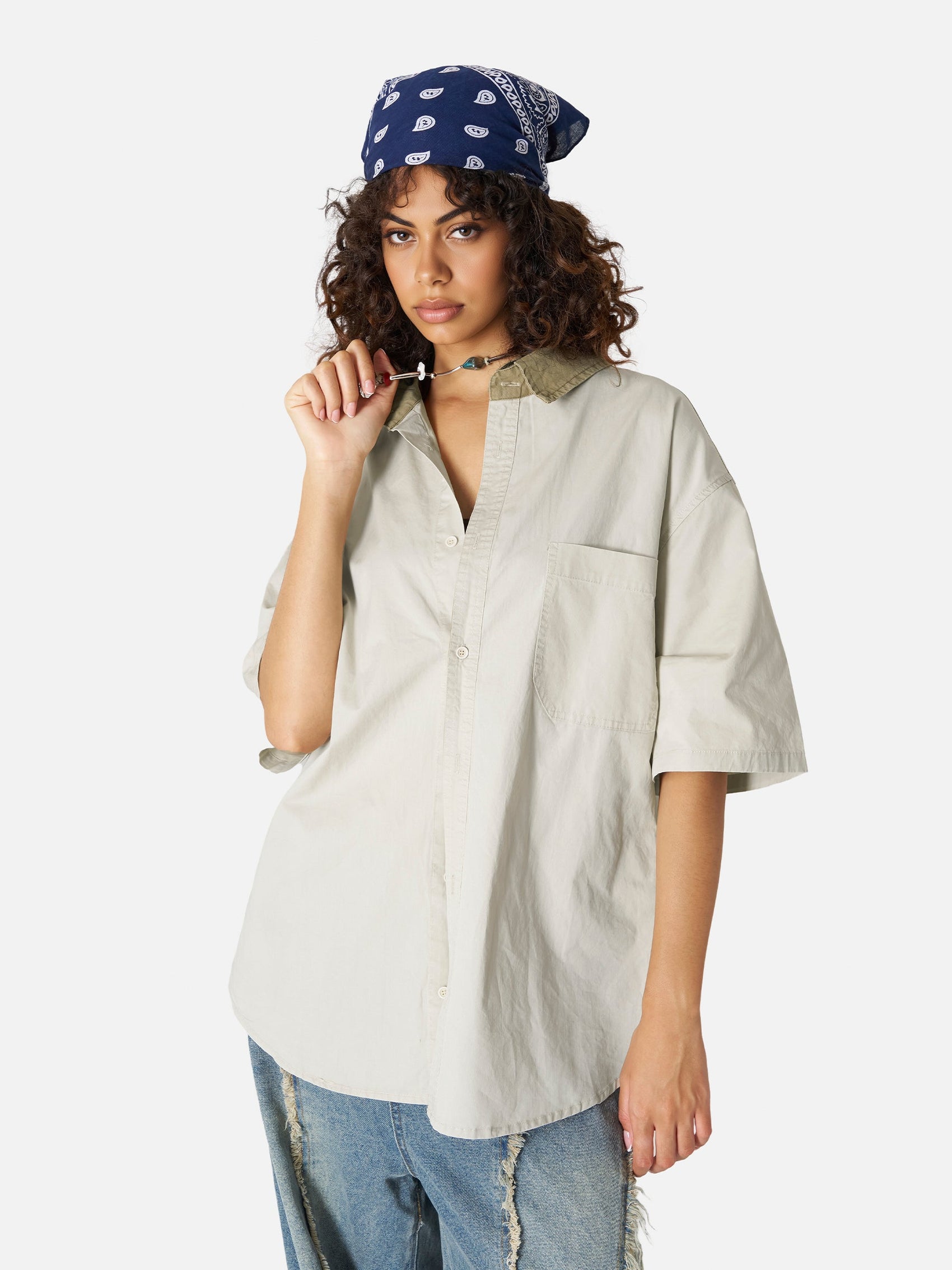 Basic Oversized Short Sleeve Shirt