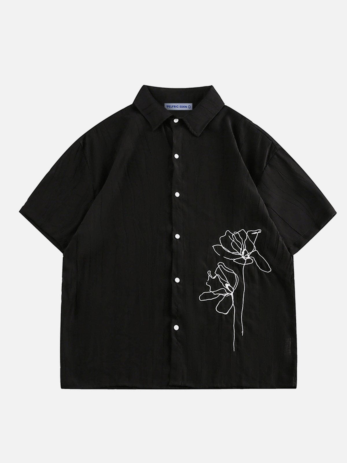 Flower Texture Short Sleeve Shirt