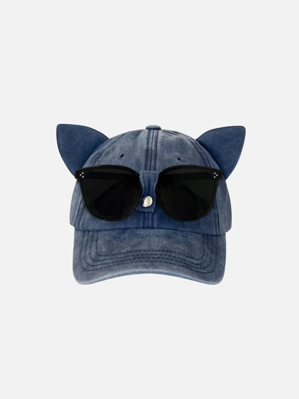 Sunglasses Cat Ear Washed Cap