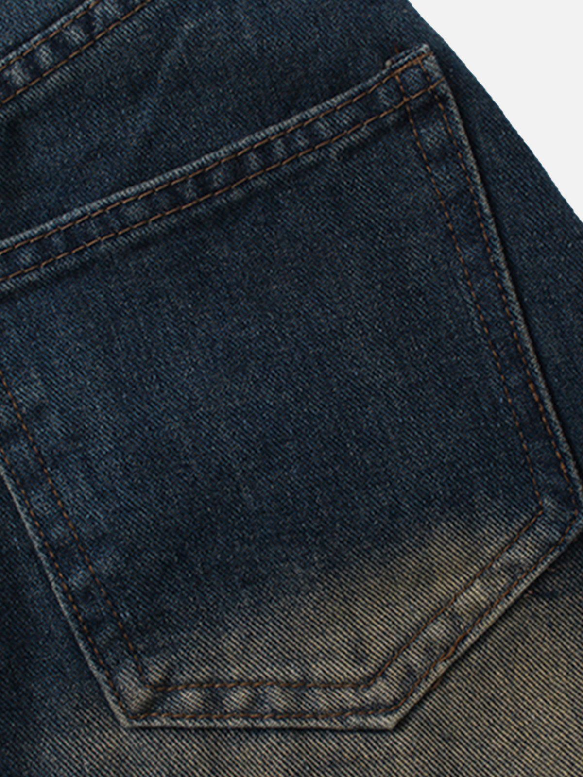 Slit Washed Denim Skirt