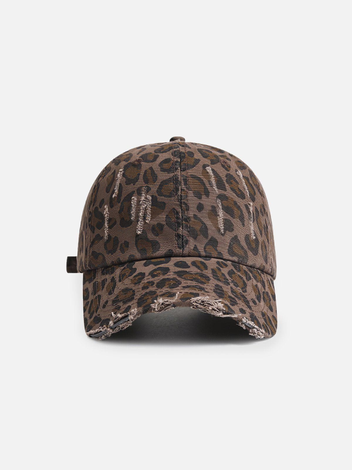 Leopard Print Fringe Washed Cap