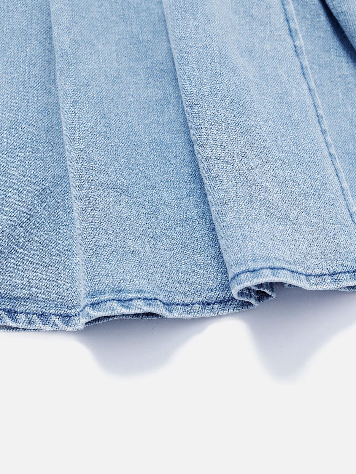 Slit Wrinkle Denim Skirt Set