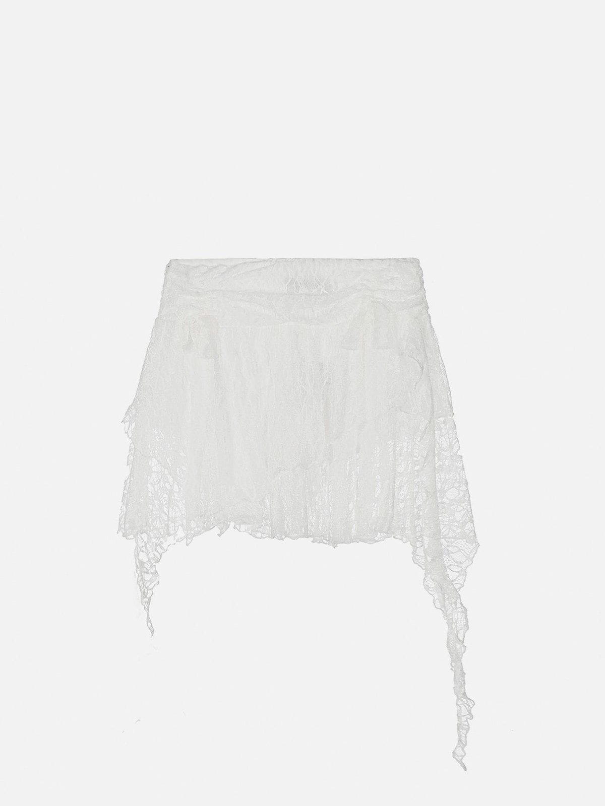 Irregular Lace Patchwork Skirt