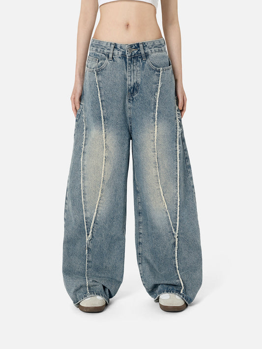 Fringe Baggy Jeans