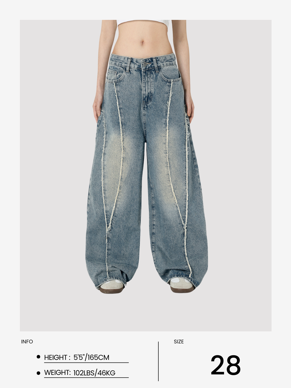 Fringe Baggy Jeans