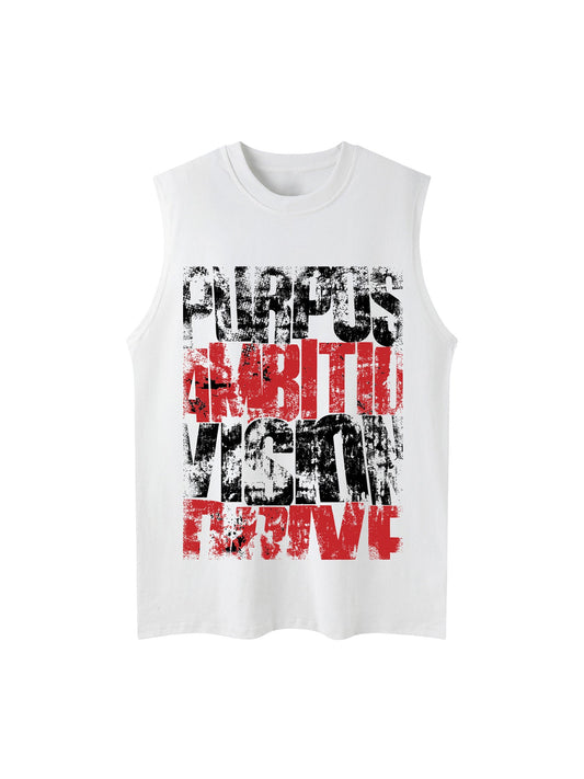 Thesupermade Genderless Graffiti Letters Street Rap Sleeveless Vest