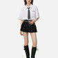 Plaid Tie Short Sleeve Shirt
