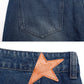 Vintage Starry Fringe Hem Jorts