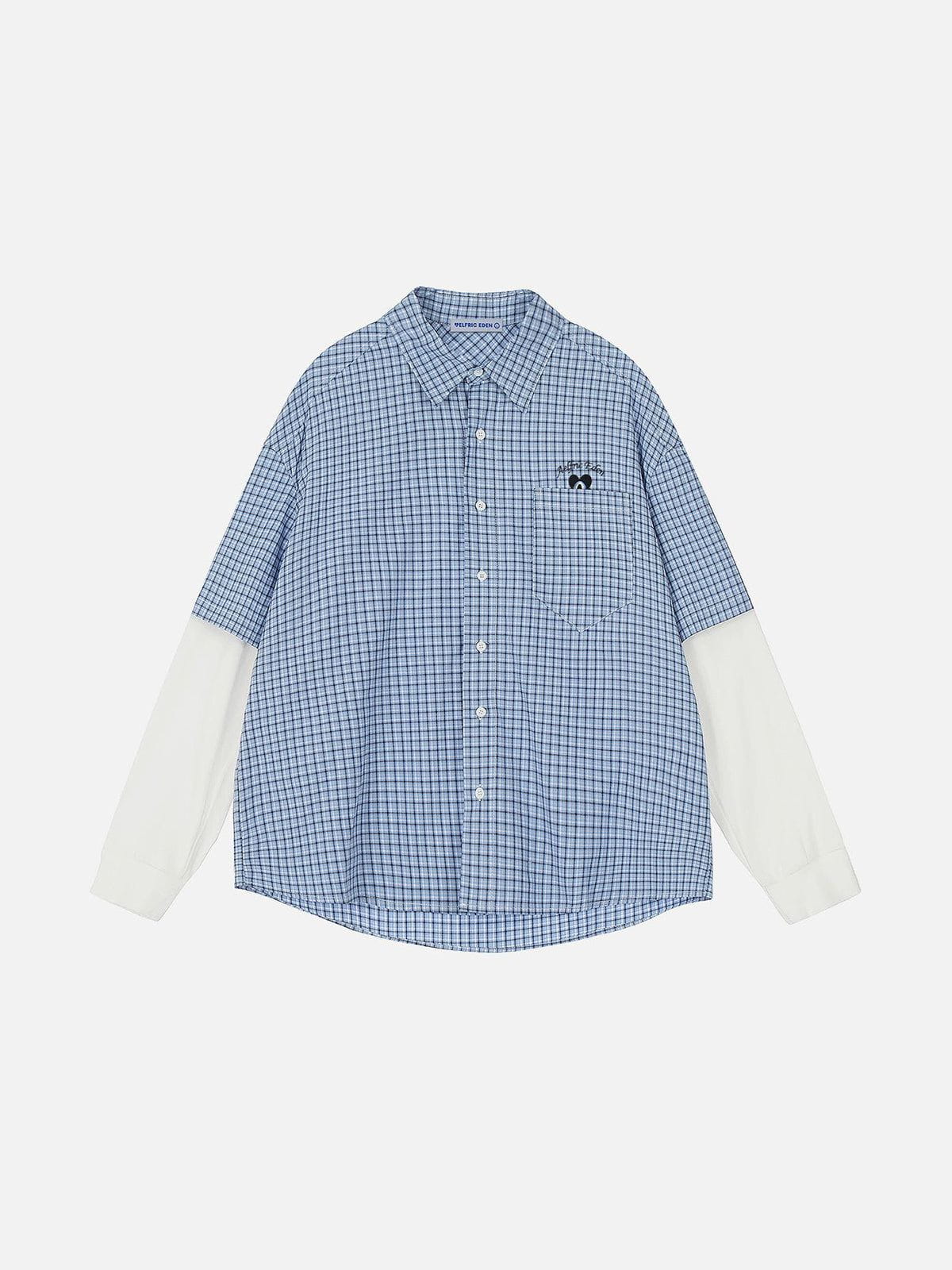 Plaid Patchwork Long Sleeve Shirt
