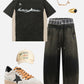 Double Waist Washed Baggy Sweatpants