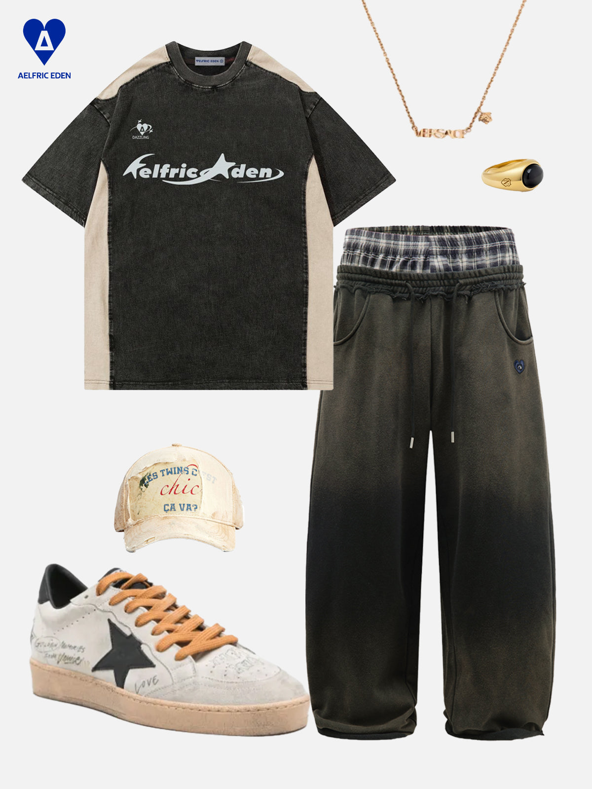 Double Waist Washed Baggy Sweatpants