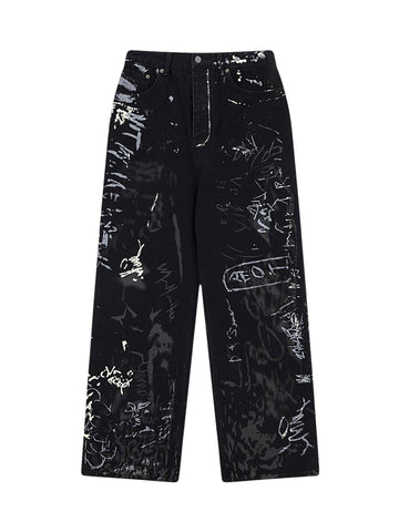 American Graffiti Letter Print Jeans - 1914