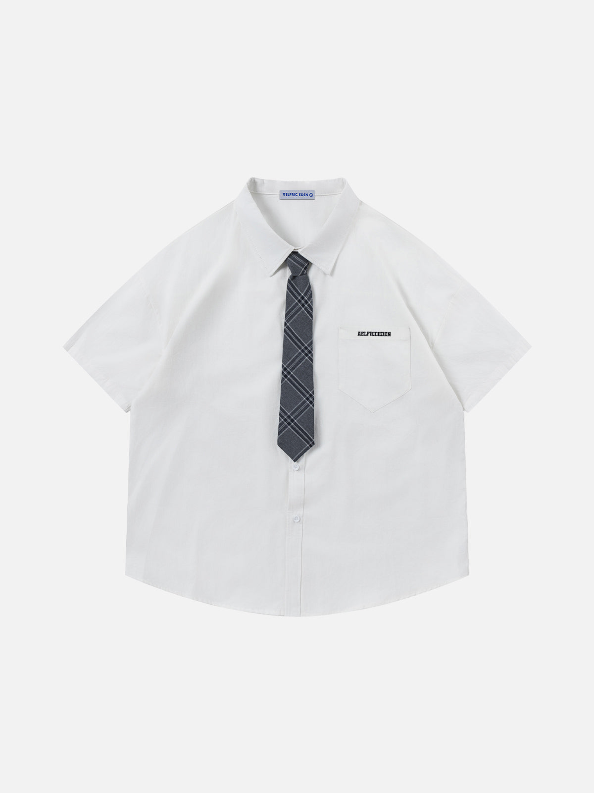 Plaid Tie Short Sleeve Shirt
