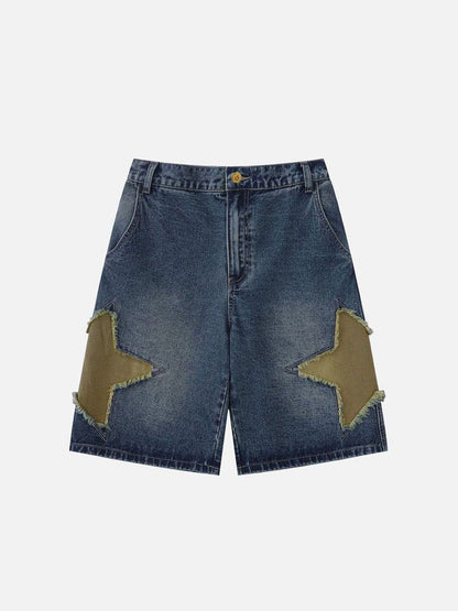 Star Tassel Patch Gradient Jorts