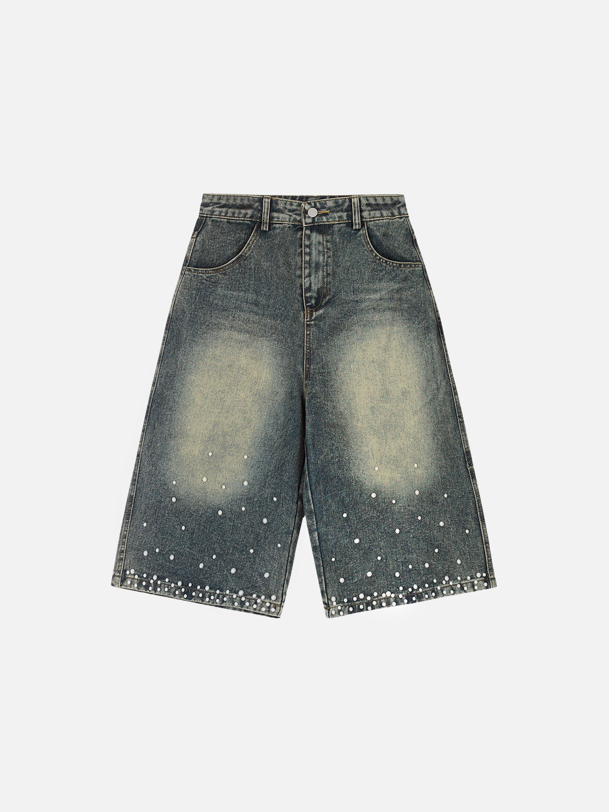 Pearl Embellished Baggy Longline Jorts