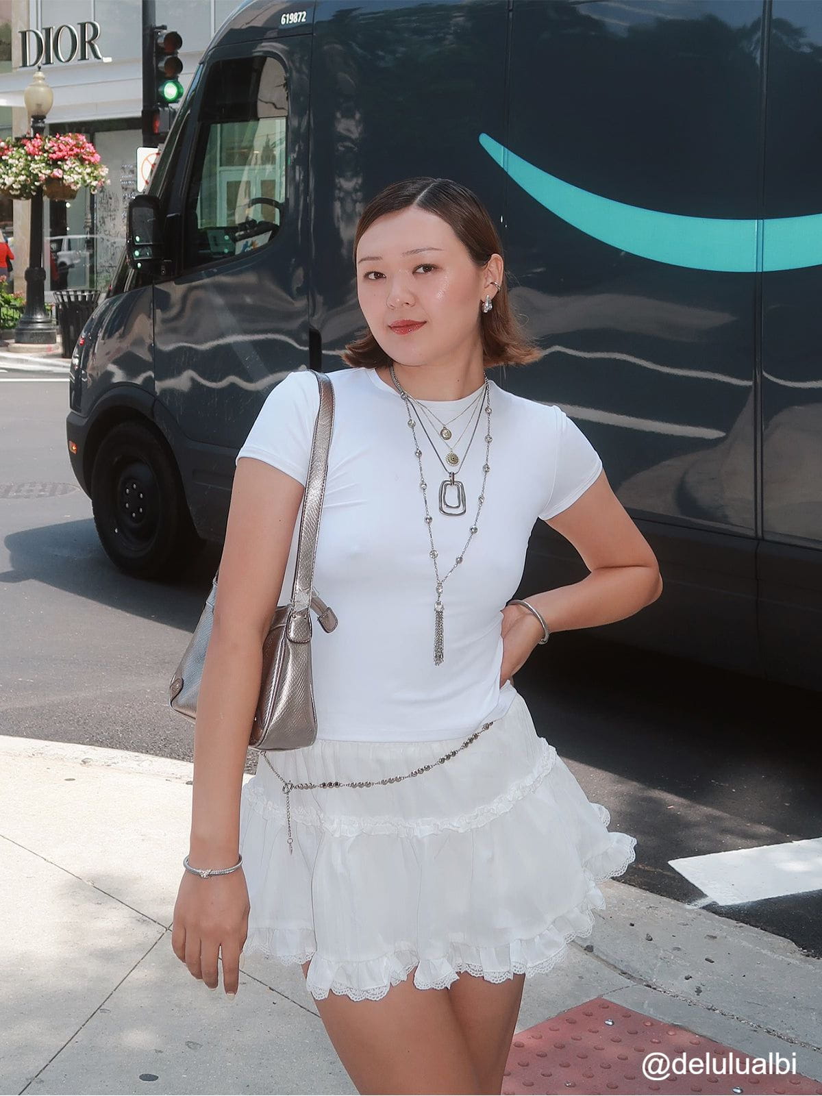Lace Texture Wrinkle Skirt