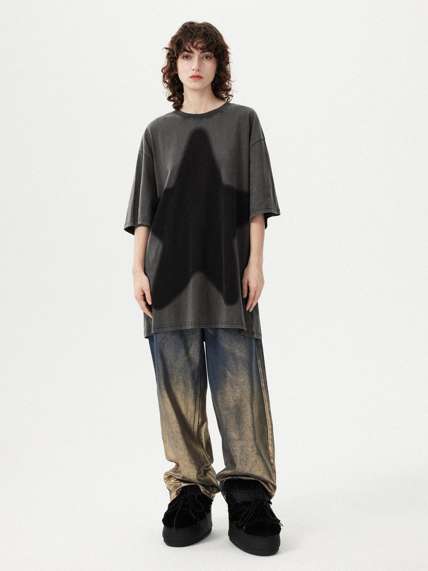 Star Print Washed Tee