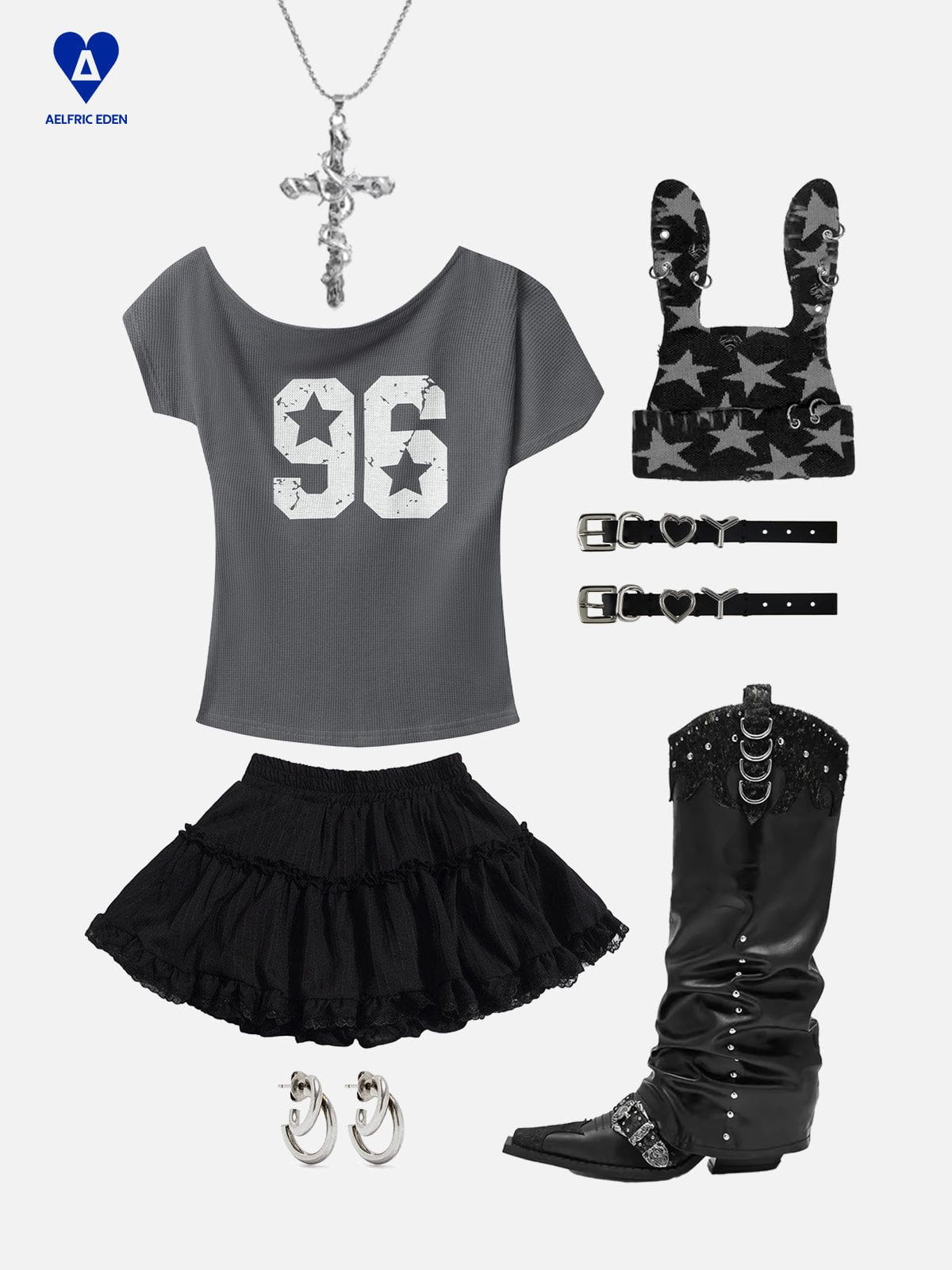 Lace Texture Wrinkle Skirt