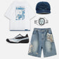 Applique Embroidery Longline Jorts