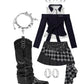 Plaid Patchwork Chain Skirt