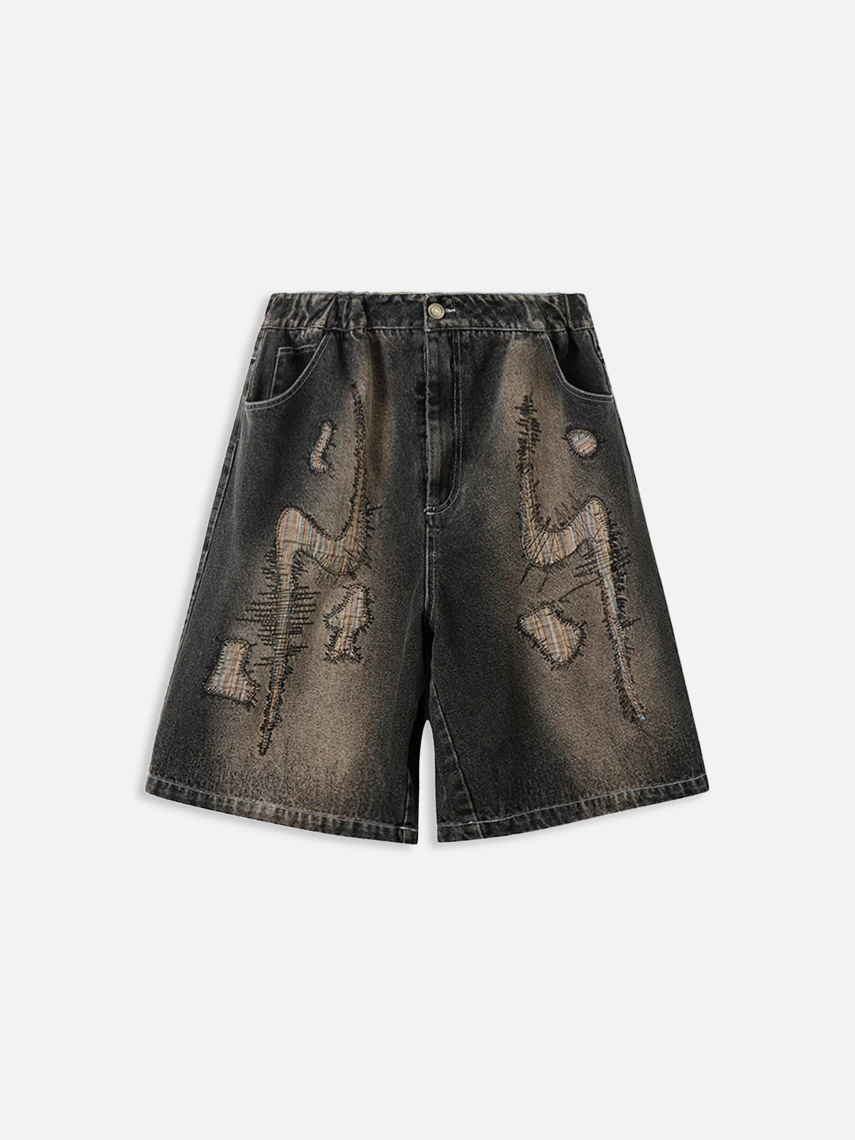 Applique Embroidery Baggy Jorts