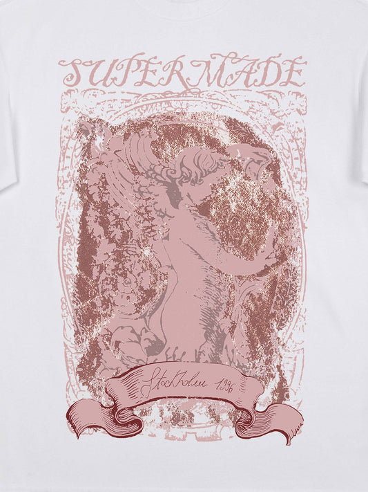 Thesupermade Mottled Angel Street Hip-Hop T-shirt - 2129