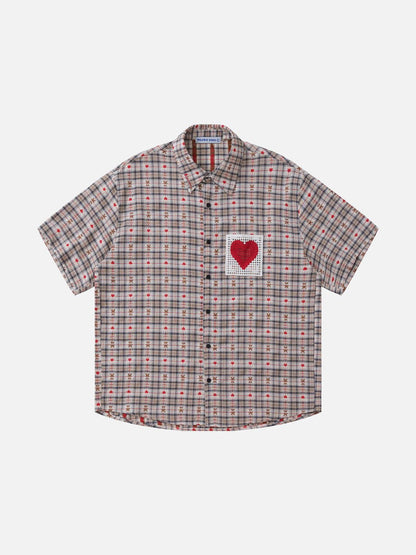 Cut-Out Heart Short Sleeve Shirt