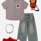 Cut-Out Heart Short Sleeve Shirt