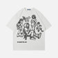 Cartoon Line Character Print Tee
