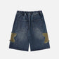 Star Tassel Patch Gradient Jorts