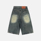 Pearl Embellished Baggy Longline Jorts