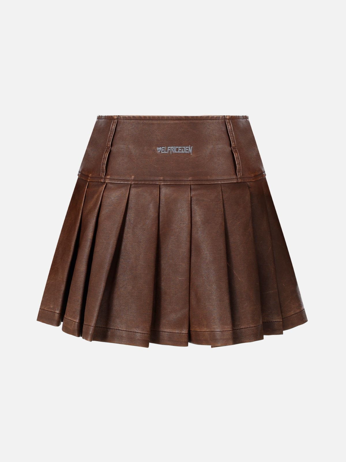 Heart Belt Faux Leather Pleated Skirt
