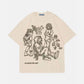Cartoon Line Character Print Tee