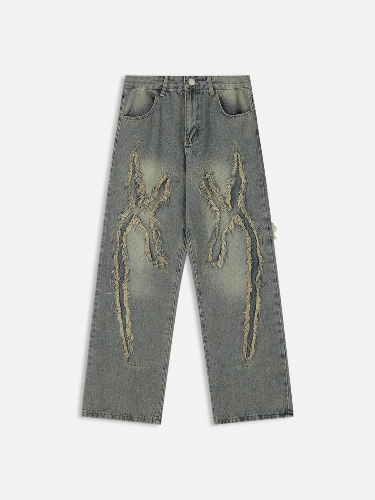 Washed Fringe Jeans