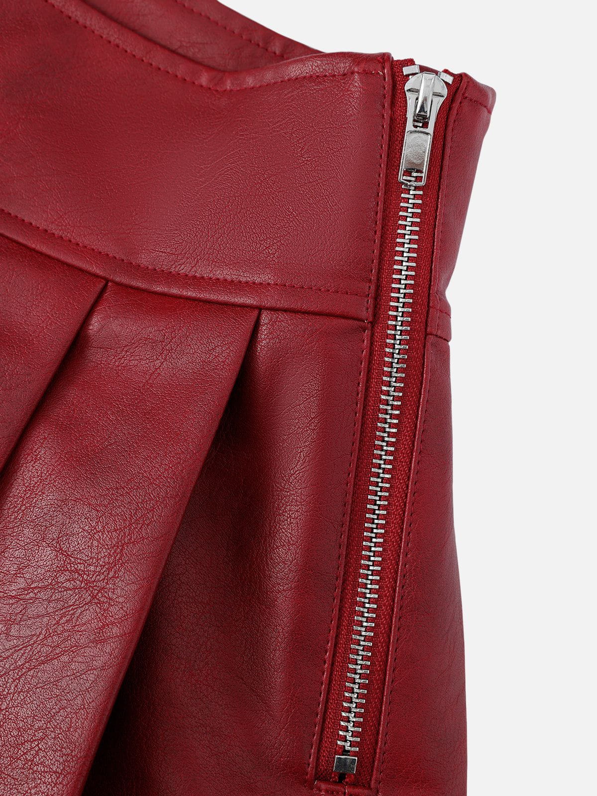 Slant Faux Leather Skirt